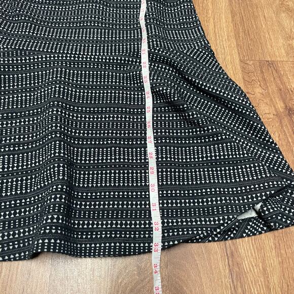 Ann Taylor LOFT Black White Textured Drop Waist Thick Dress XS Extra Small - Picture 7 of 8